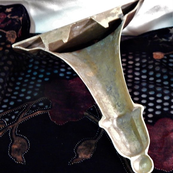 Antique 19th-Century Solid Brass Wallmount Table/Display Shelf, C. 1880's - Picture 9 of 9